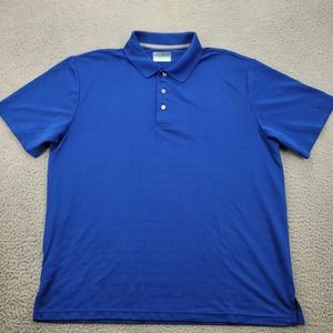 PGA Tour Shirt‎ Mens XL Blue Airflux Striped Polo Golf Light Weight Outdoors